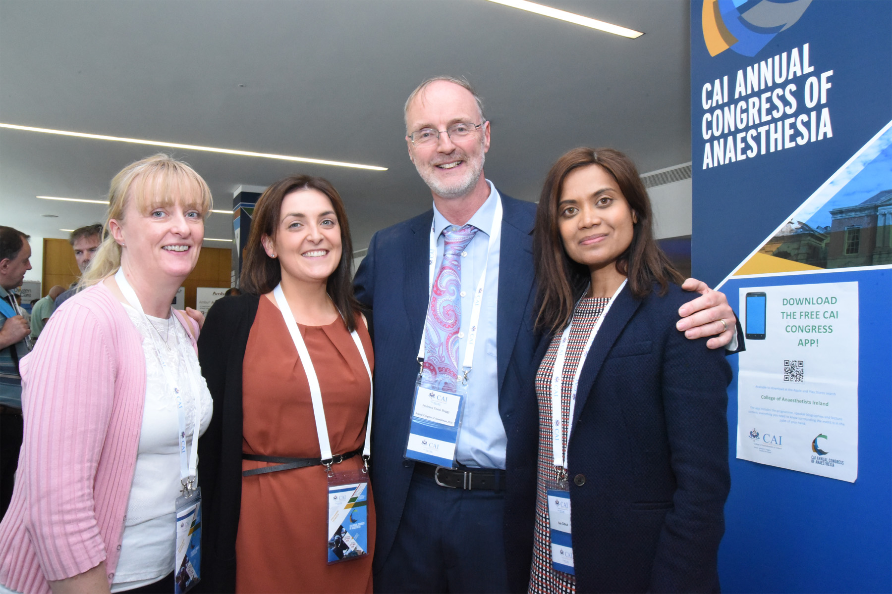 College of Anaesthesiologists of Ireland Annual Congress 2018 -Dr Triona Costin, Dr Aoife Malone, Professor Donal Buggy, Professional Development Committee Chairman, CAI and Dr Sav Gillick