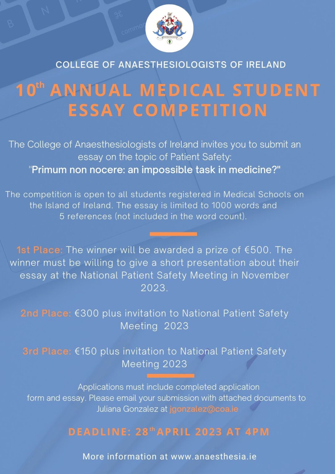 10th Annual Medical Essay Competition 2023 The College of